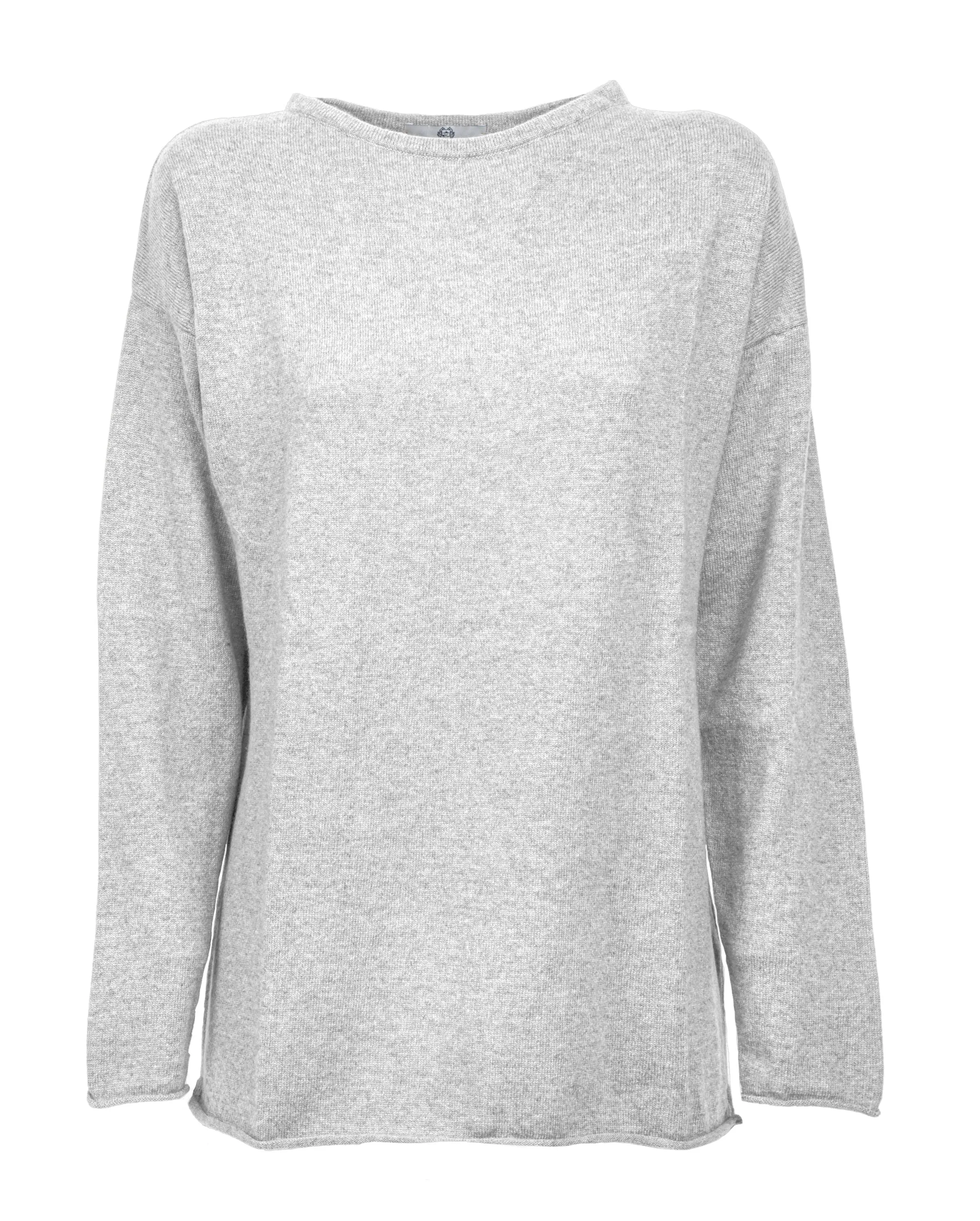 Women's Pure Cashmere Maxi Boat Neck Light Gray