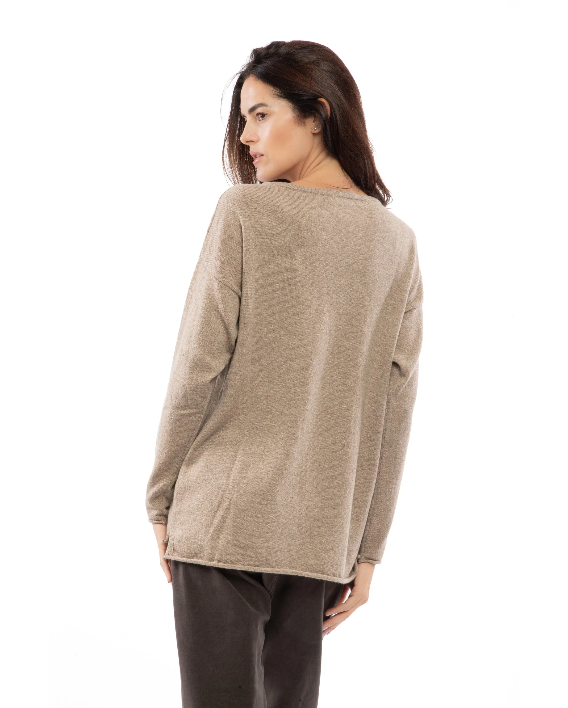Women's Pure Cashmere Maxi Boat Neck Light Gray