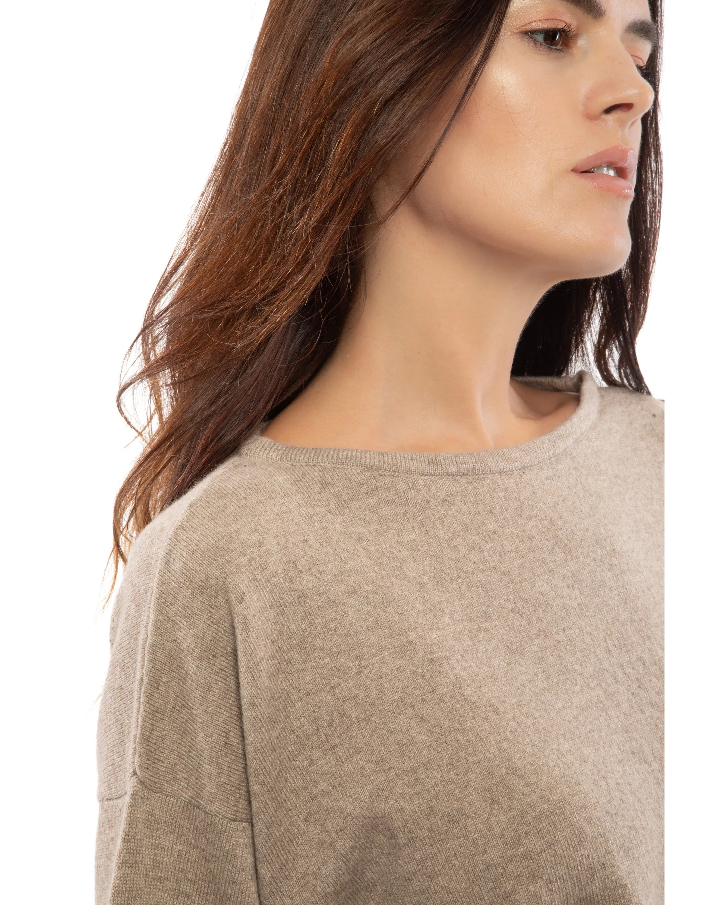 Women's Pure Cashmere Maxi Boat Neck Light Gray