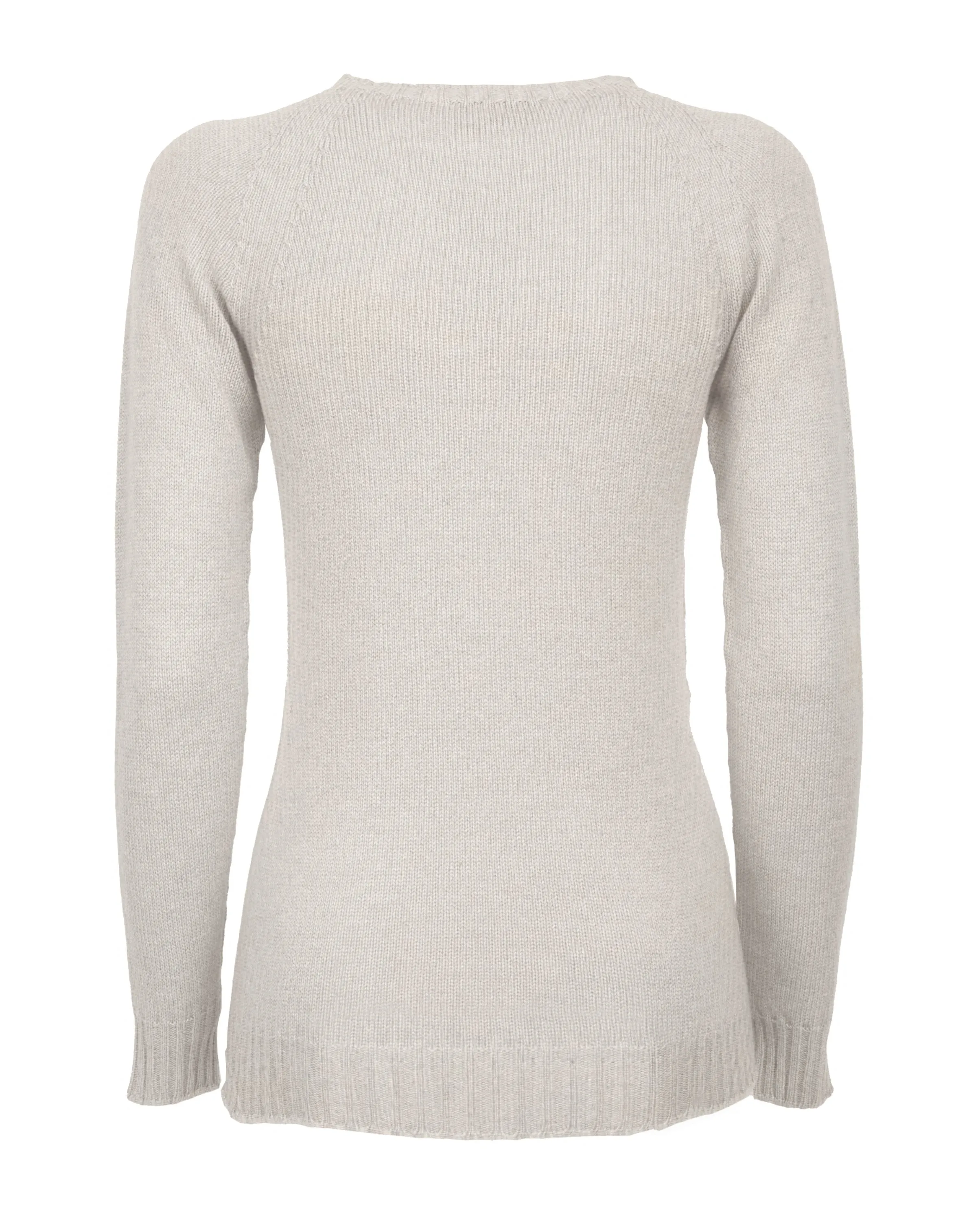 Women's Pure Cashmere Raglan Crew Neck Milk White