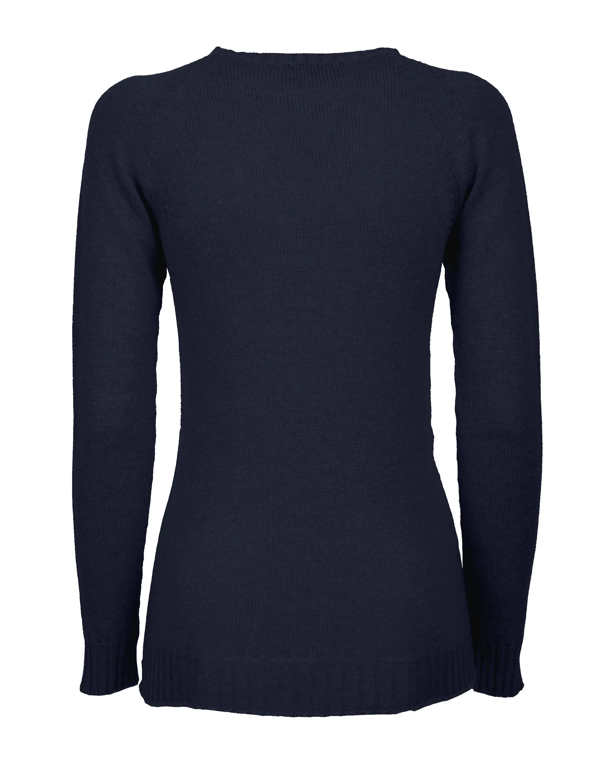 Women's Pure Cashmere Raglan Crew Neck Night Blue