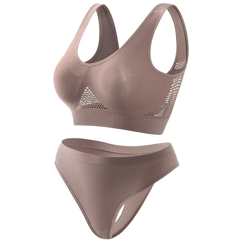 Women's Push-up Yoga Exercise Bra Set