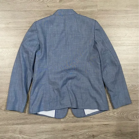 Women’s Talbots Blue Chambray Blazer Jacket Suit Work Casual Size 10