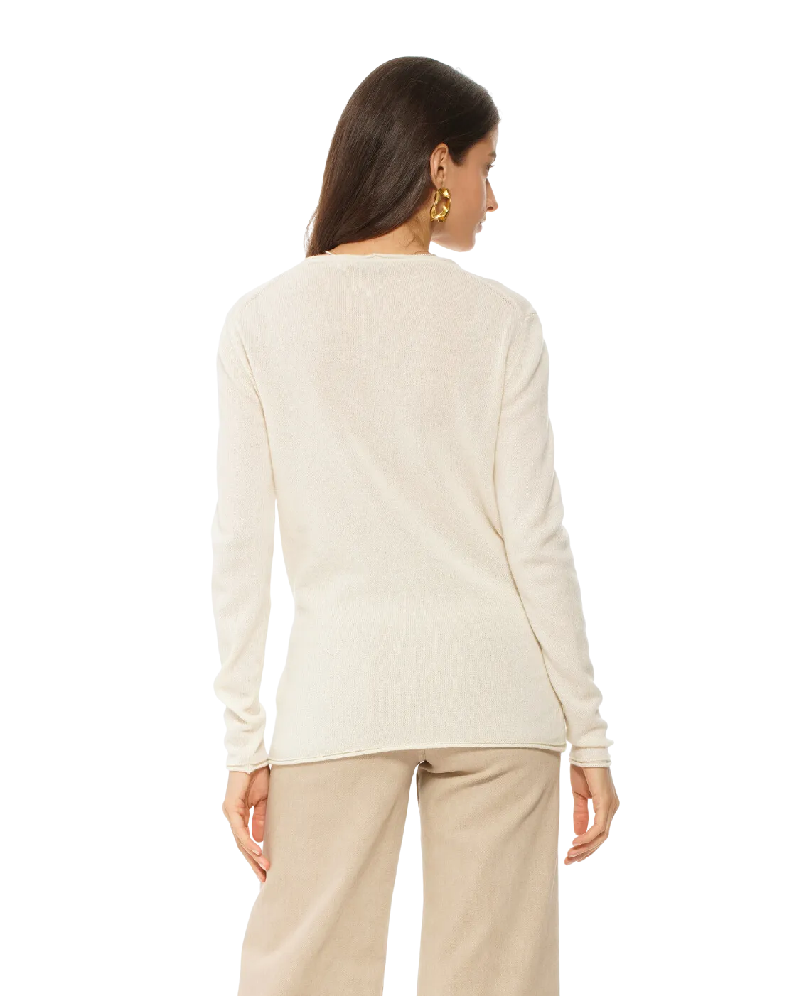 Women's Ultra-Light Cashmere V-Neck Sweater Melange Blue