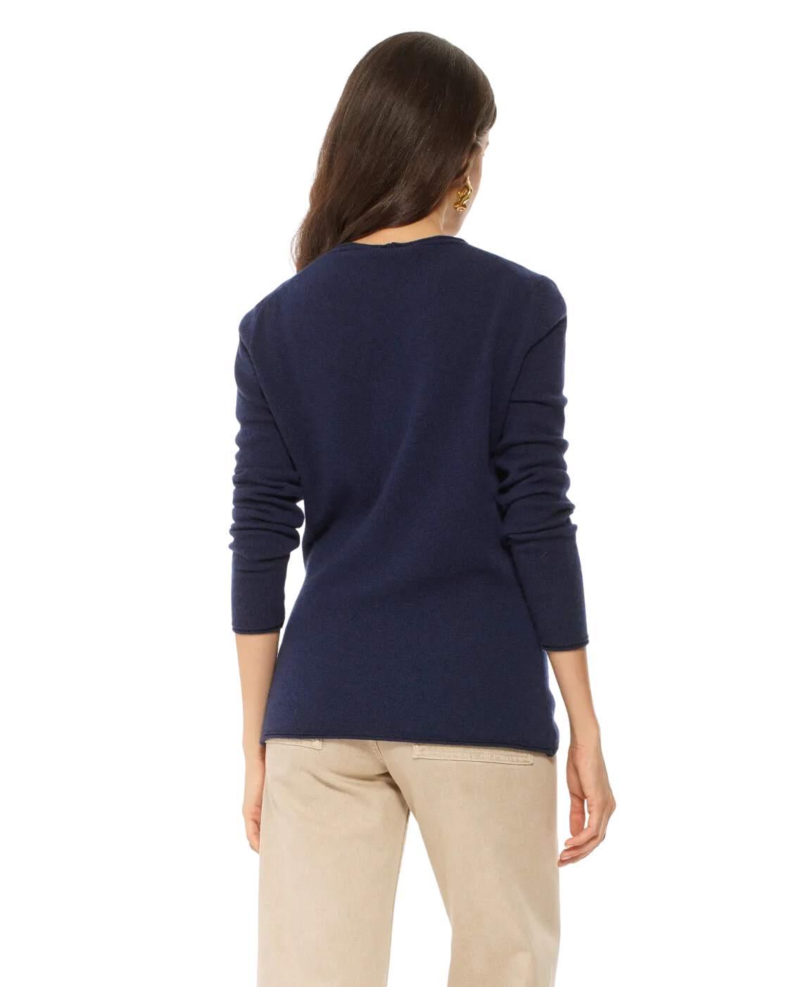 Women's Ultra-Light Cashmere V-Neck Sweater Melange Blue