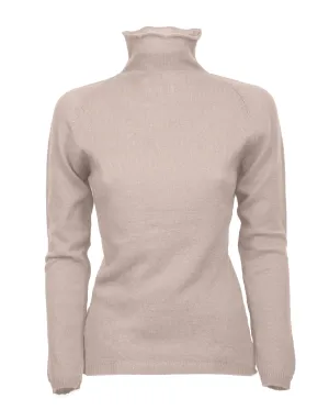 Women's Ultralight Cashmere Raglan Turtleneck Beige