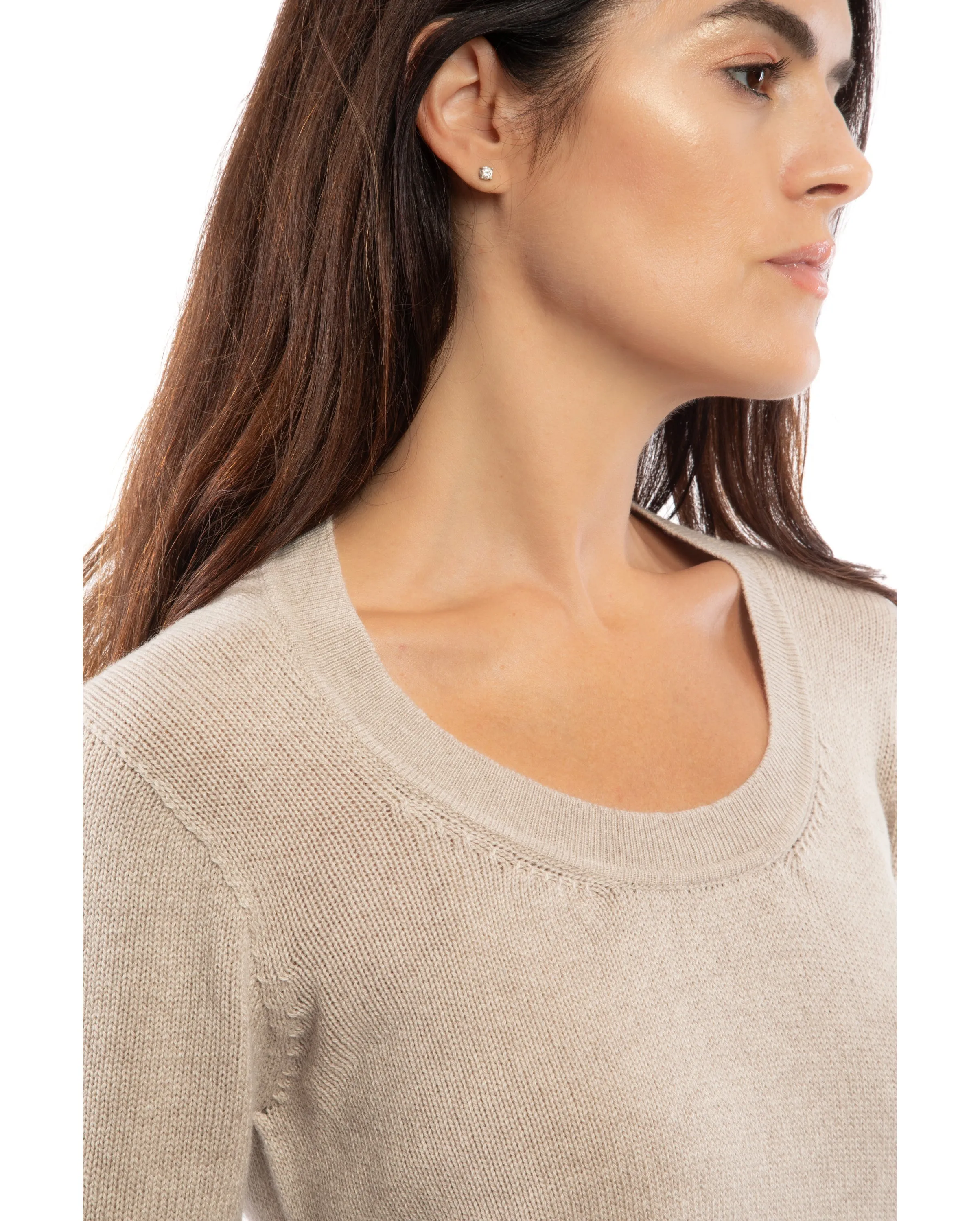 Women's Ultralight Cashmere Scoop Neck Light Gray