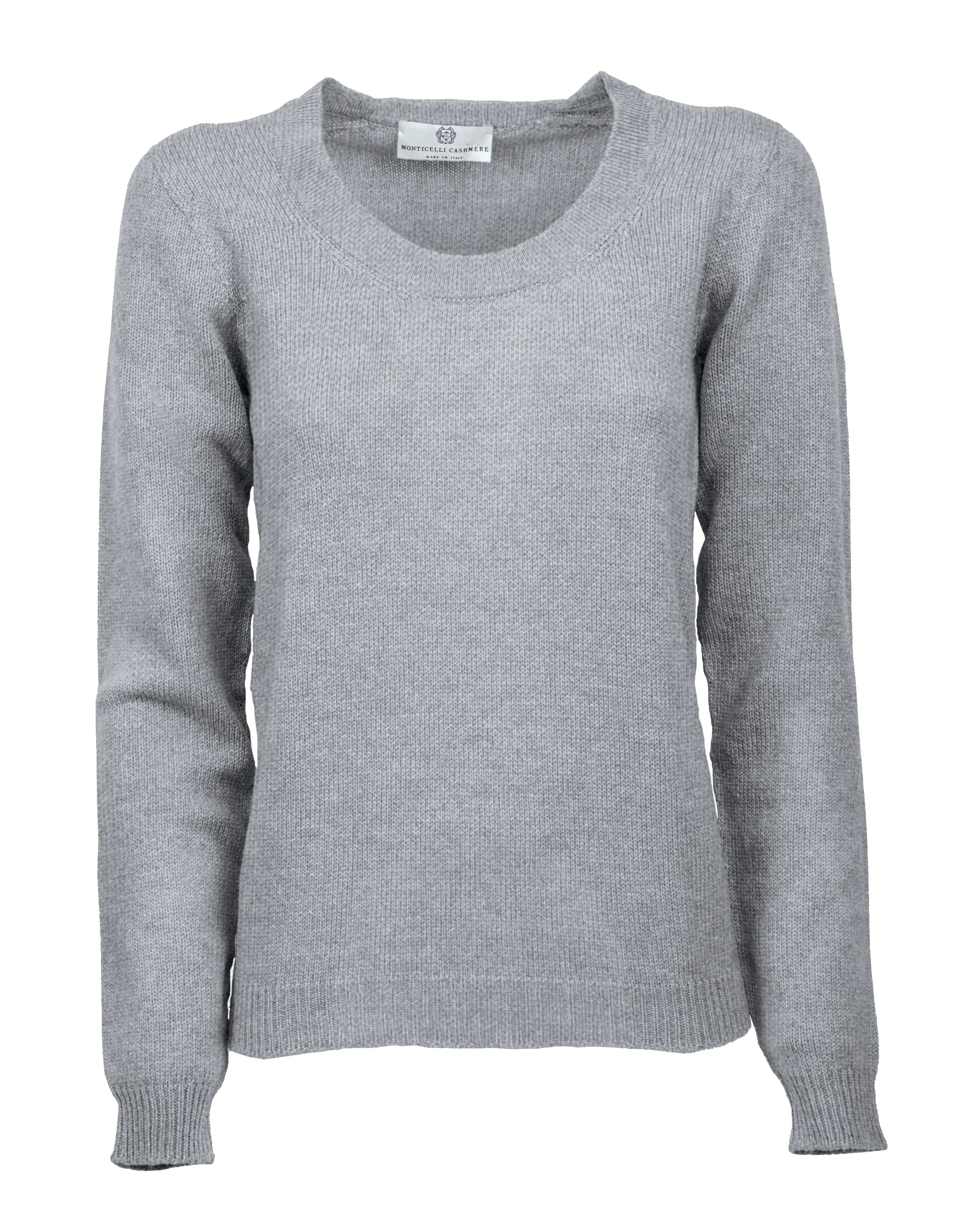 Women's Ultralight Cashmere Scoop Neck Melange Gray