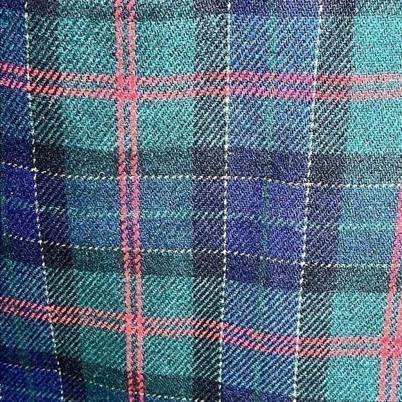 Women’s Vintage Sag Harbor Christmas Plaid Blazer Green Plus Size 14