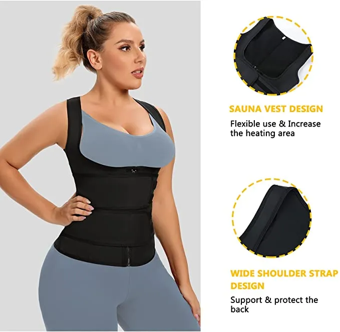 YIANNA Latex Waist Trainer for Women Tummy Control Sweat Vest Slimming Belt Body Shaper, Black, Size Large - Retails $70 