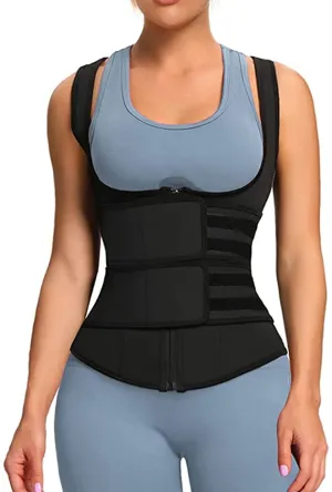 YIANNA Latex Waist Trainer for Women Tummy Control Sweat Vest Slimming Belt Body Shaper, Black, Size Large - Retails $70 