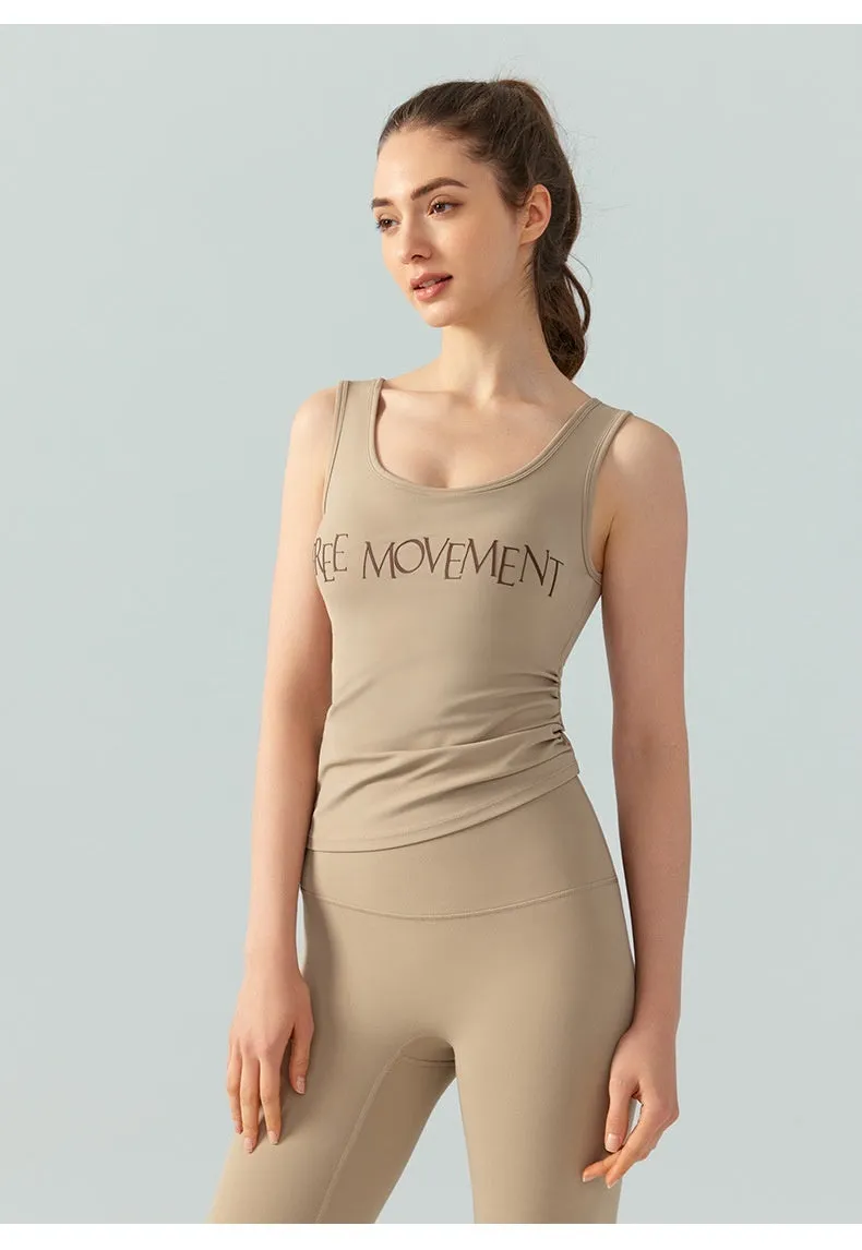 Yoga Vest Women's Fixed Cup Waist Slim Sports Top Workout Clothes
