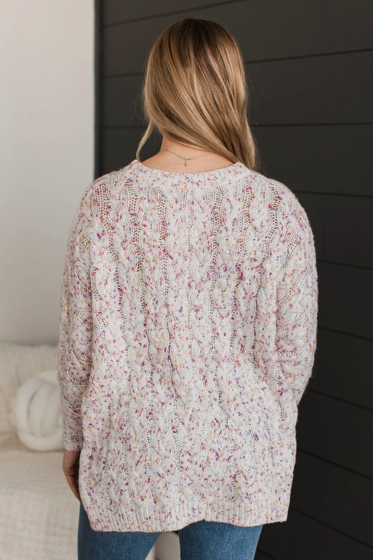 You’re Worth It Sprinkle Knit Sweater- Light Pink
