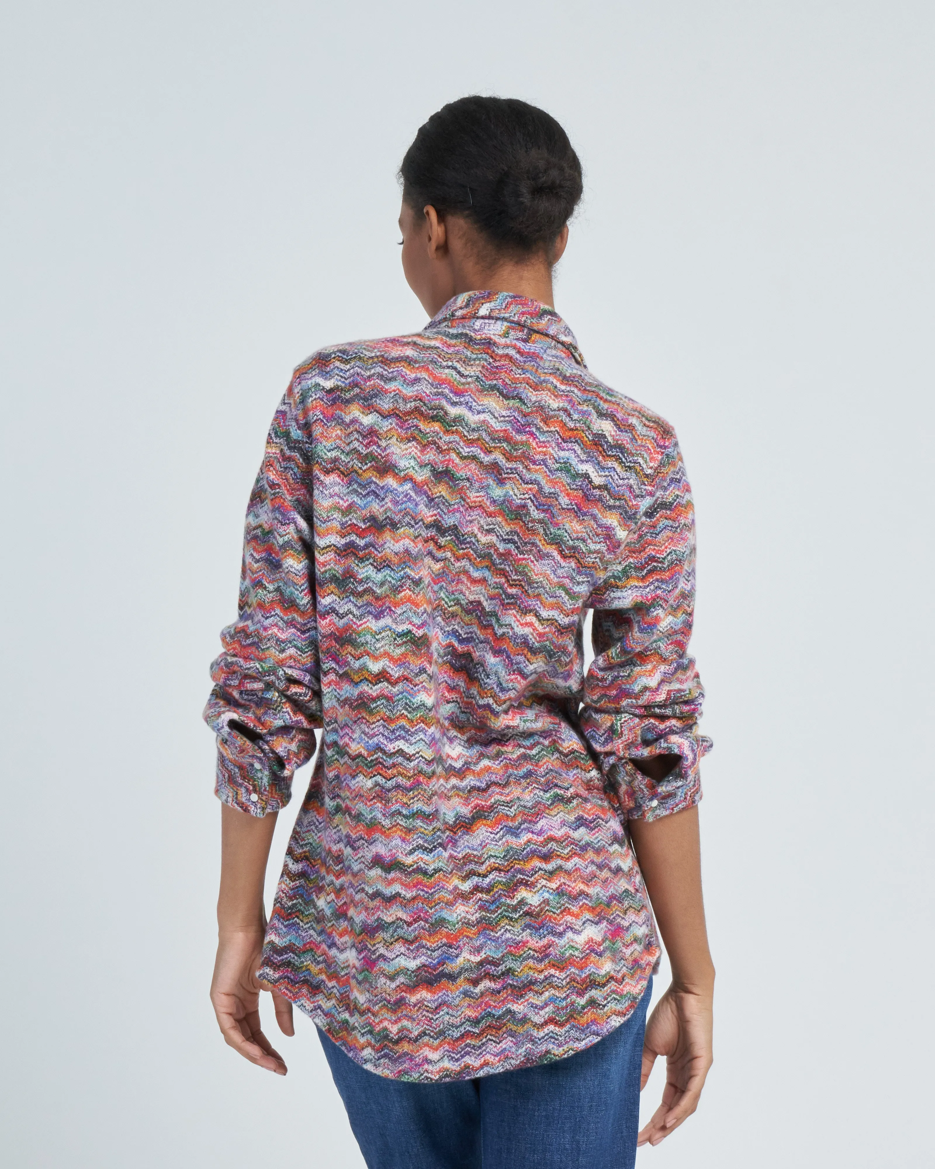 zig zag cashmere shirt