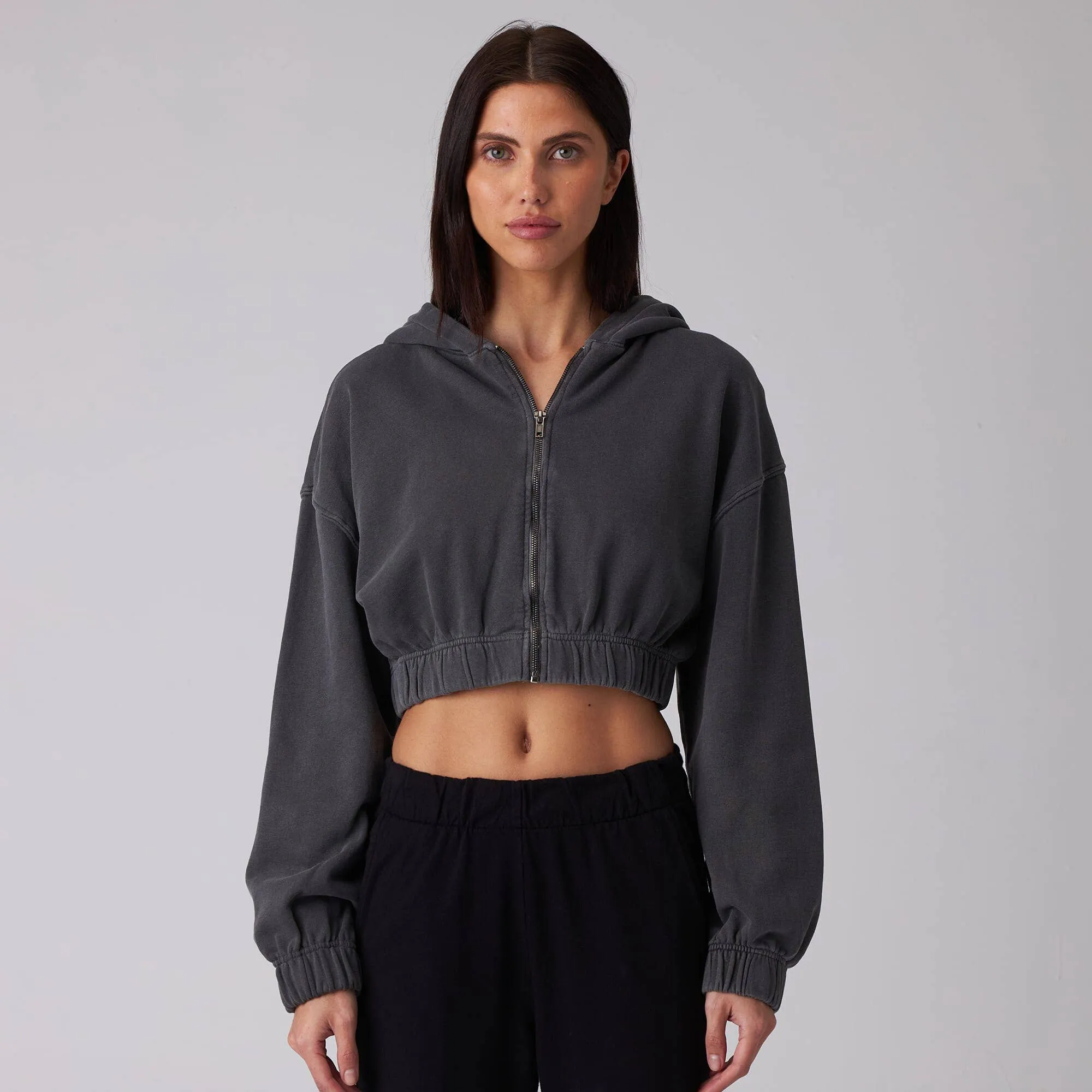 Zip Crop Sweatshirt