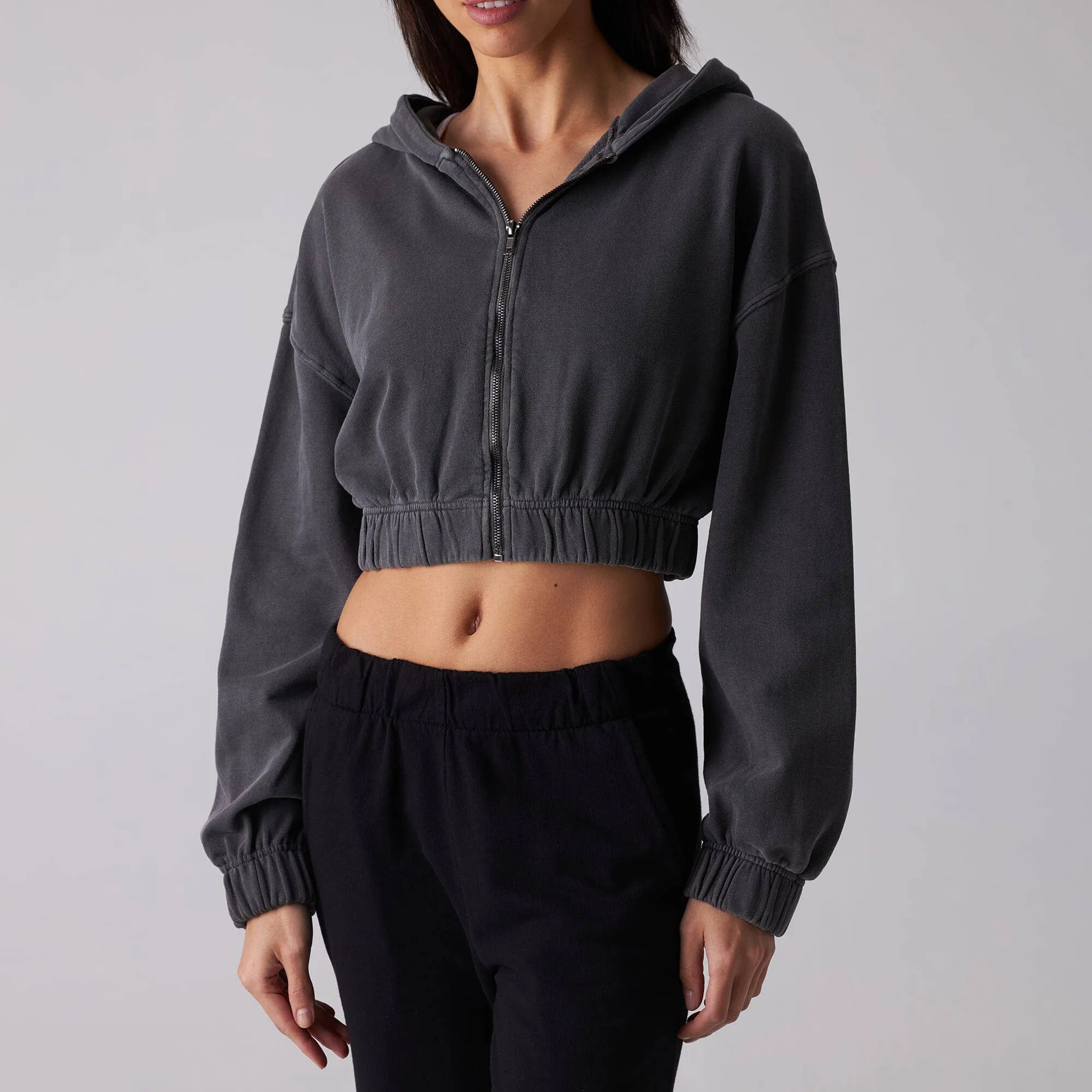 Zip Crop Sweatshirt
