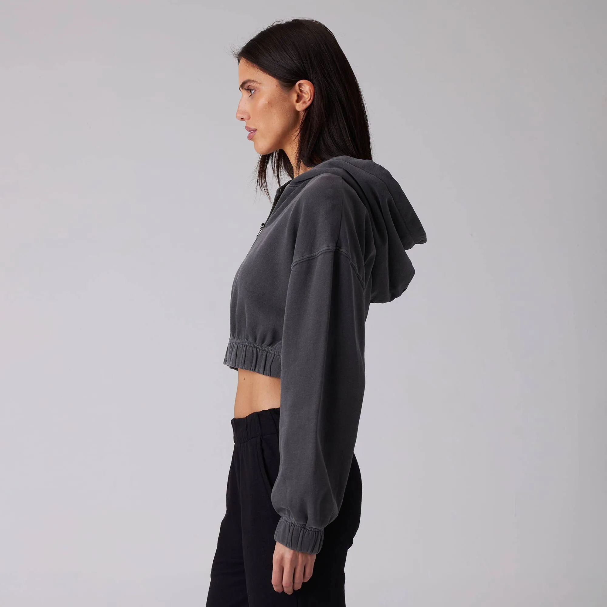 Zip Crop Sweatshirt