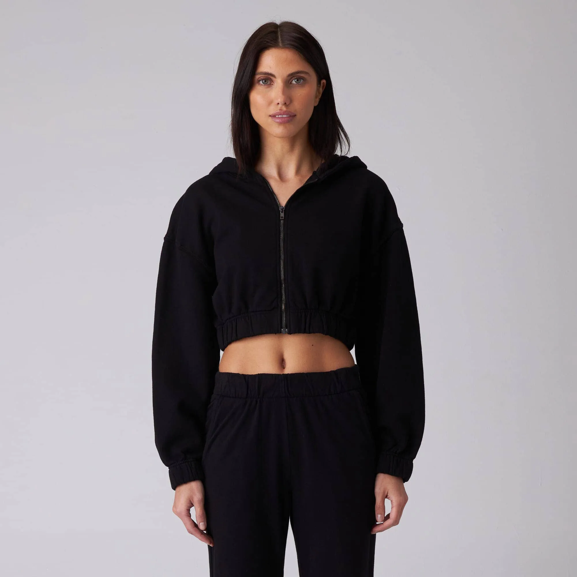 Zip Crop Sweatshirt
