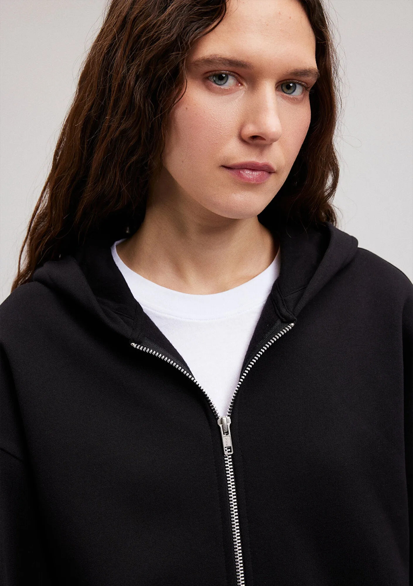 Zip Up Black Hooded Sweatshirt