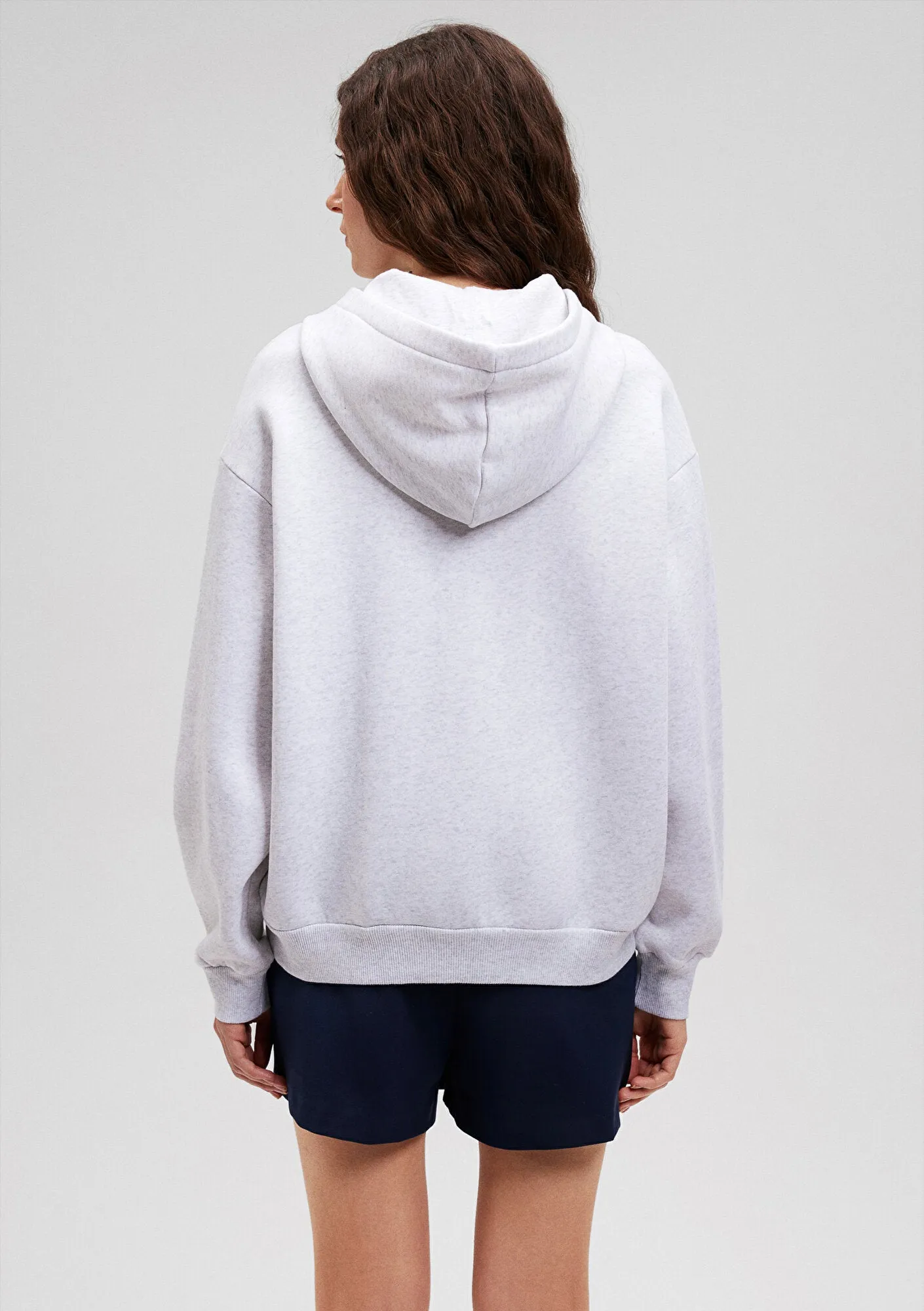 Zip Up Grey Hooded Sweatshirt