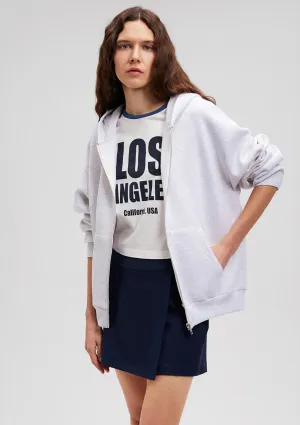 Zip Up Grey Hooded Sweatshirt