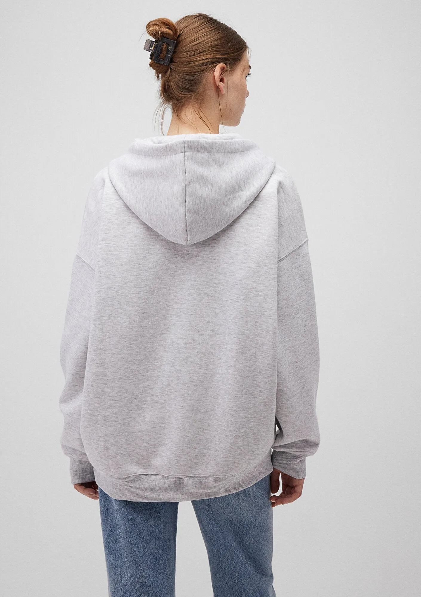 Zip Up Hooded Grey Sweatshirt