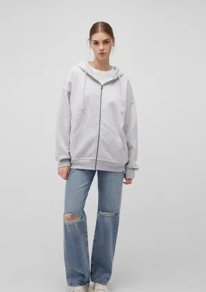 Zip Up Hooded Grey Sweatshirt
