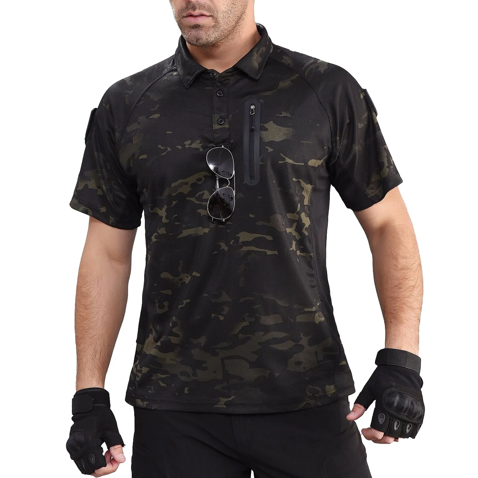 ZIPPER RAGLAN POLO SHIRT